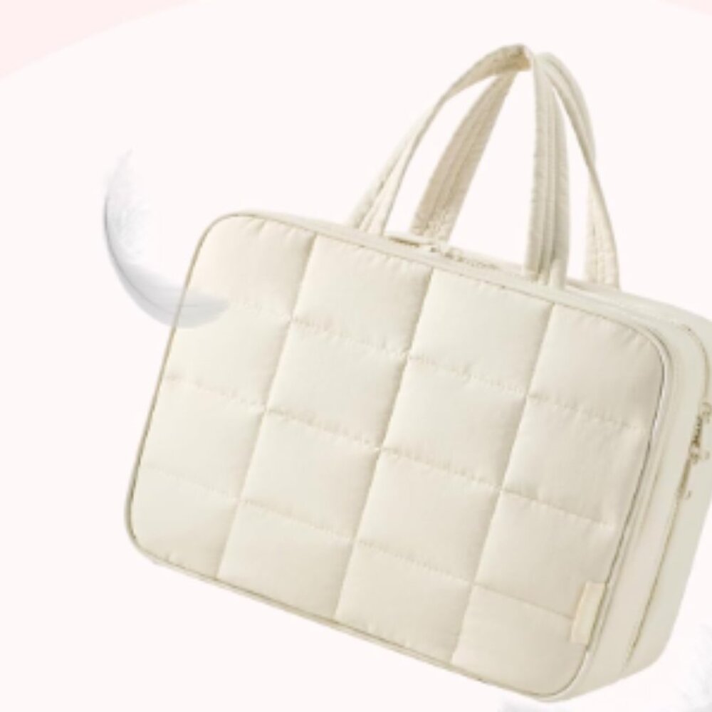 Travel Tote Bag Purse Cream Cosmetic Don't Leave Home With Out IT